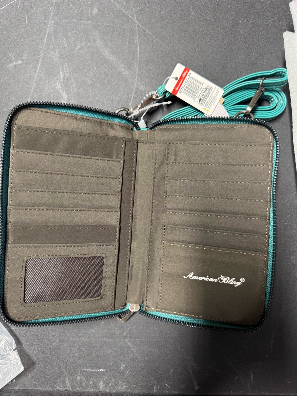Stanley Teal Aztec Crossbody Wallet with Turquoise Strap - Picture 2 of 7
